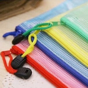 10 pcs/lot Gridding Waterproof Zip Bag Document Pen Filing Products Pocket Folder Free shipping Office & School Supplies