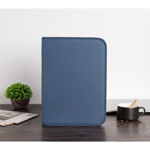 A4 Document File Folder Binder Padfolio Briefcase Notebook with Calculator Handle Zipper PU Leather Office file folder manager