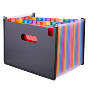 Coloful 24 Pockets Expanding File Folder A4 Organizer Portable Business File Office Supplies Document Holder Carpeta Archivador