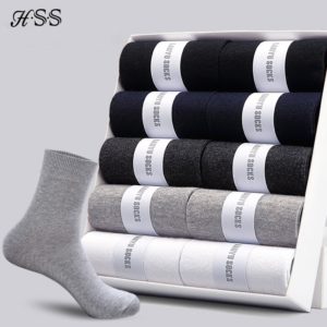 HSS 2020 Men’s Cotton Socks New styles 10 Pairs / Lot Black Business Men Socks Breathable Spring Summer for Male US size(6.5-12)