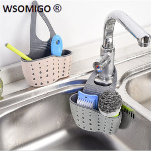 Kitchen Accessories Utensils Organizer Adjustable Snap Sink Soap Sponge Holder Kitchen Hanging Drain Basket Kitchen Gadgets-S