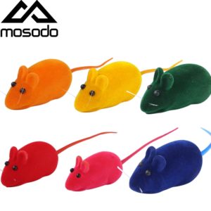 Mosodo Cat Toy Mouse Funny Squeak Flocking Mouse Pet Cat Toys Mini Funny Playing Toys for Cats Toy Electronic Mouse